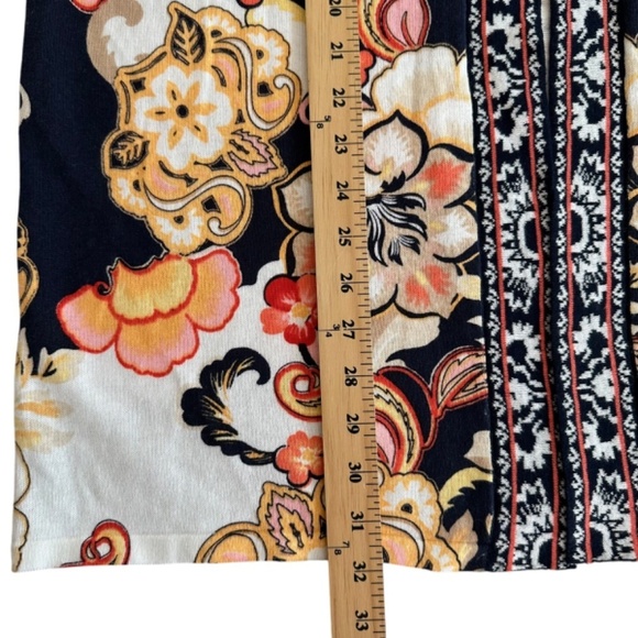 Chicos 2 Linen Blend Floral Fringe Long Cardigan Women's US L Lagenlook Boho - Picture 14 of 16